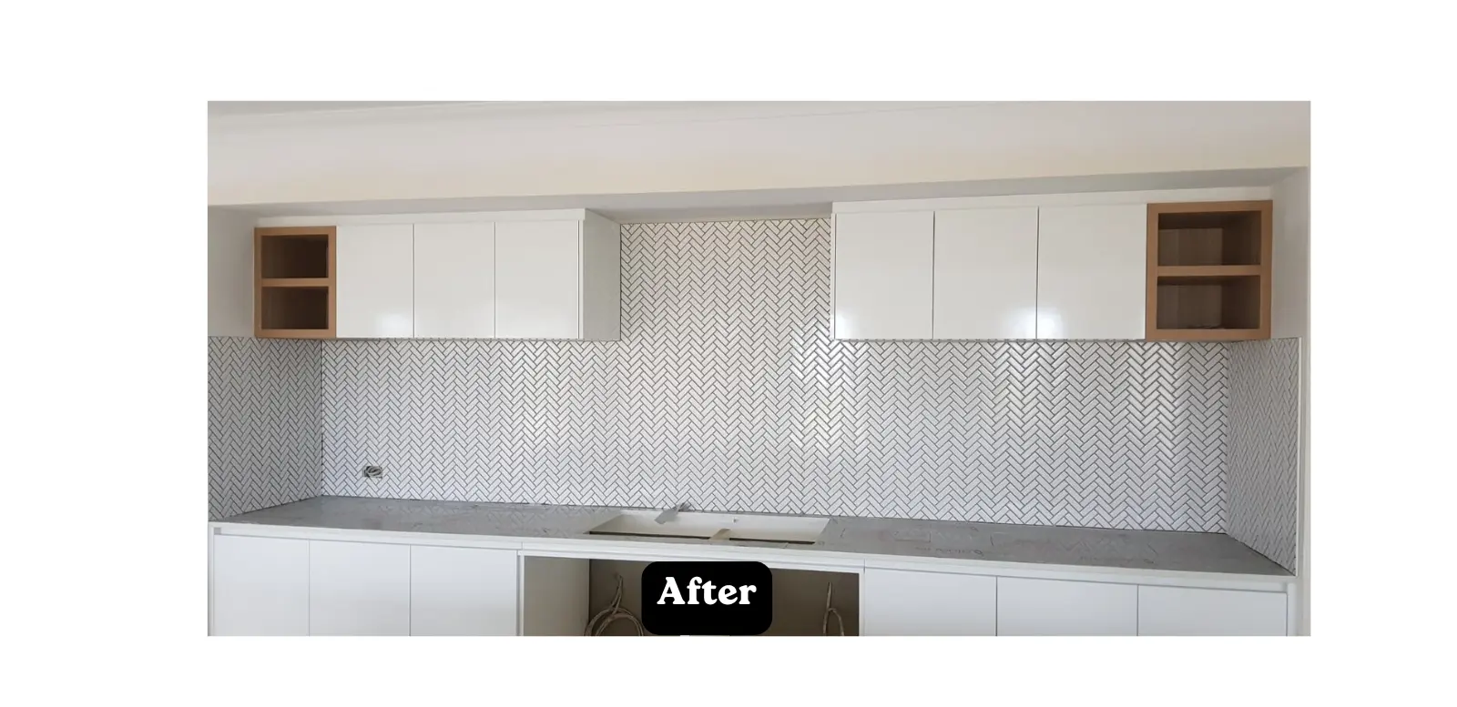 Premium porcelain kitchen floor tiles professionally installed in a Perth home